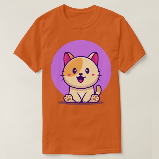 Cute Cat Sitta T Shirt (Design framsida)
