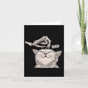 Cute Cat Skeleton Hand Boop Halloween Pet Women Gi Kort