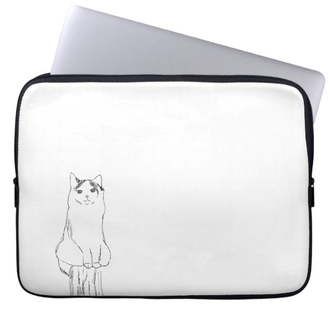 Cute Cat Sketch Modern Laptop Fodral (Framsidan)