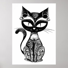 Cute cat-sketch poster