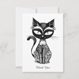 Cute cat-sketch tack kort