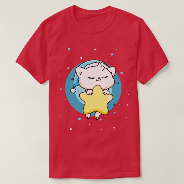 Cute Cat Sleeping Pajama Singa Kattunge Kids T Shirt (Design framsida)