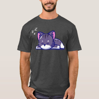 Cute Cat Sleeping Tecknad1 T Shirt