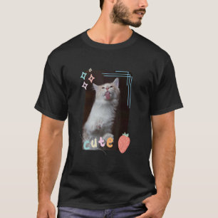 Cute Cat Slickande ett fönsterkattungar och djur T Shirt