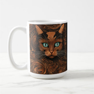 Cute Cat Snyggt Animal Cat Latte Coffee Mugg