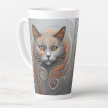 Cute Cat Snyggt Animal Cat Latte Coffee Mugg