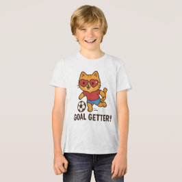 Cute Cat Soccer Player | Goal Getter Motivation  T Shirt