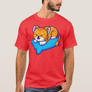 Cute Cat som spelas upp på bevattnad Tecknad T Shirt