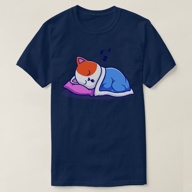 Cute Cat-sömnad med fyllning och Tecknad med vevet T Shirt (Design framsida)