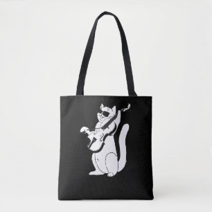 Cute Cat Spela upp Violin String Instrument Musici Tygkasse