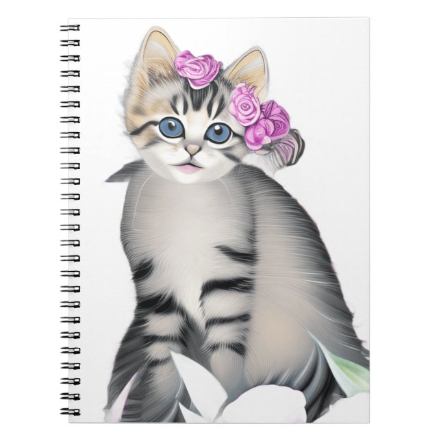 Cute Cat Spiral bärbar dator Anteckningsbok (Framsidan)