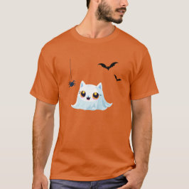 Cute Cat spöket lakan halloween pumkin party T Shirt