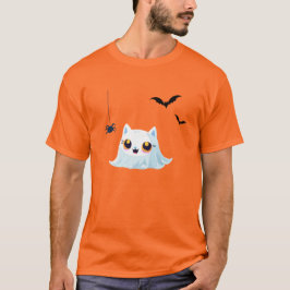 Cute Cat spöket lakan halloween pumkin party T Shirt