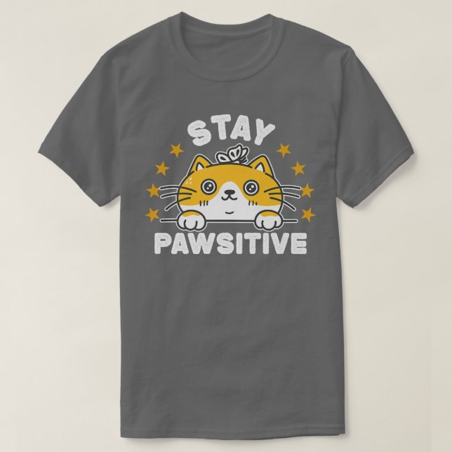 Cute Cat Stanna pawsitive Funny Cat Lover tass cat T Shirt (Design framsida)