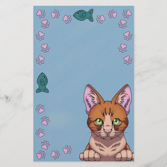 Cute Cat Stationery Brevpapper (Framsida)
