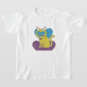 Cute Cat struktur I retro 90-formgivning T Shirt