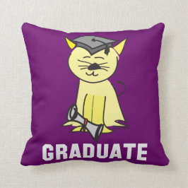 Cute Cat Student Studenten Kudde