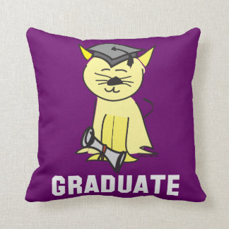 Cute Cat Student Studenten Kudde