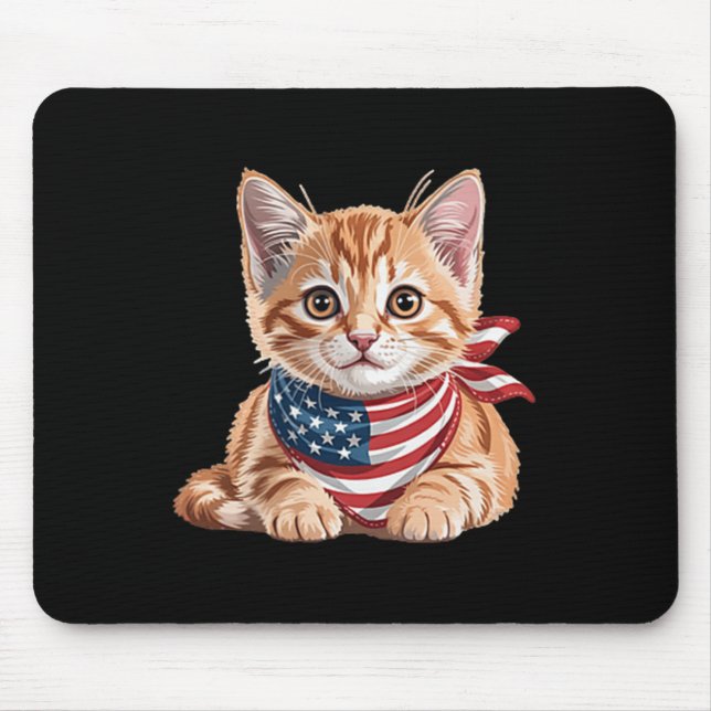 Cute Cat Summer Flagga US Memorial Day Musmatta (Framsidan)