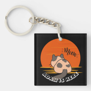 CUTE CAT SUNSET CUSTOMIZE PERSONLIG NAMN