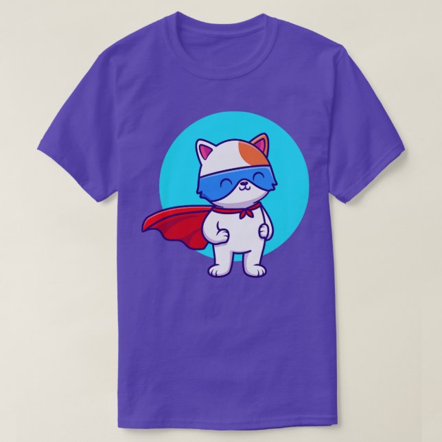 Cute Cat SuperHero T Shirt (Design framsida)
