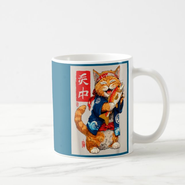 Cute Cat Sushi Japanese Food Anime Graphic Tees Me Kaffemugg (Höger)
