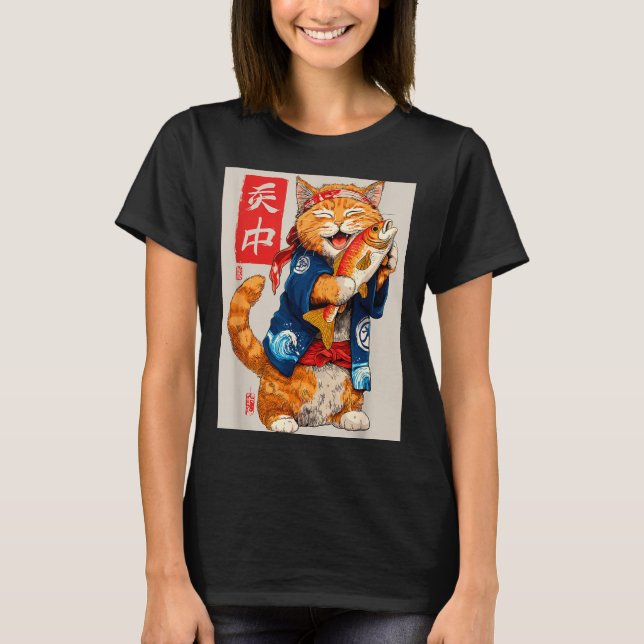 Cute Cat Sushi Japanese Food Anime Graphic Tees Me T Shirt (Framsida)