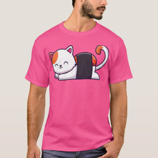 Cute Cat Sushi Salmon T Shirt