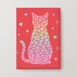  cute cat sweet rainbow hearts pastel gradient knapp