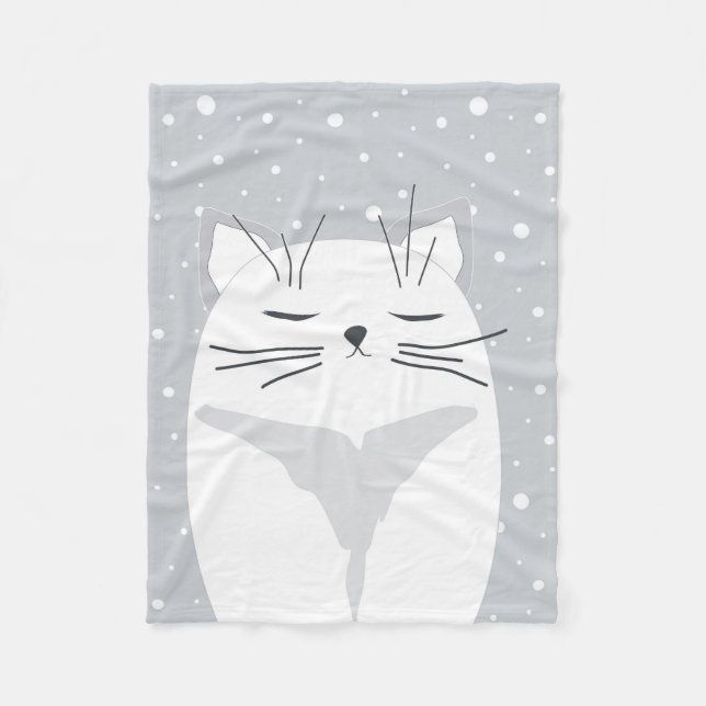 Cute cat, symbol för 2023. fleecefilt (Framsidan)