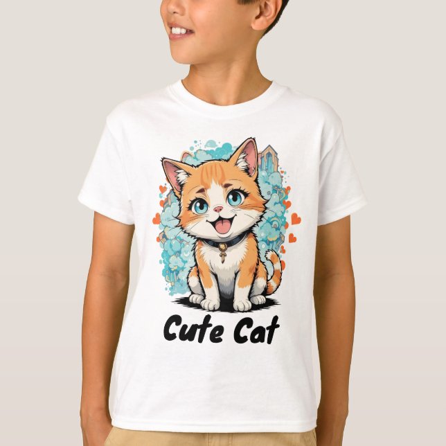 Cute Cat T Shirt (Framsida)