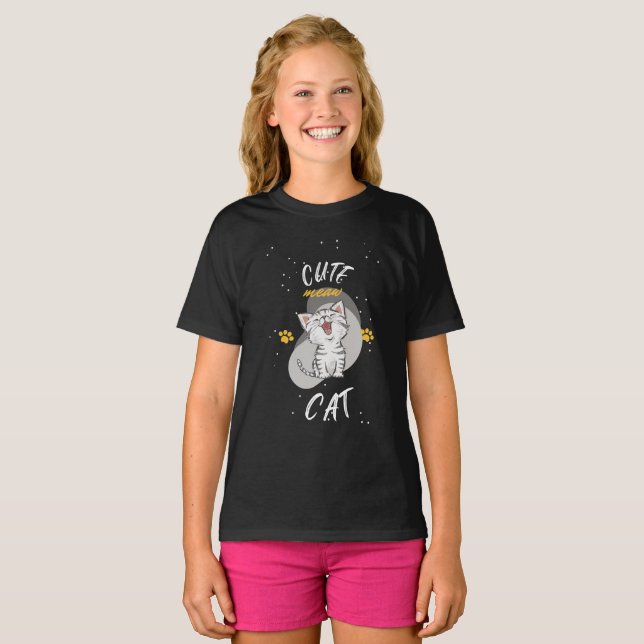 Cute Cat T Shirt (Hel framsida)