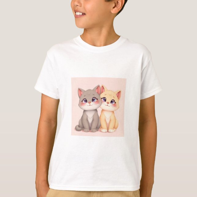 Cute Cat T-Shirt (Framsida)