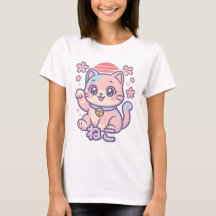 Cute Cat T-Shirt | Japanska Streetwear Kawaii Top