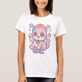 Cute Cat T-Shirt | Japanska Streetwear Kawaii Top
