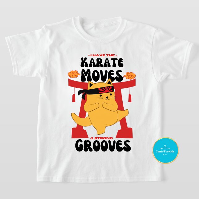 Cute Cat T-Shirt | Karate Moves Funny (Skapare uppladdad)