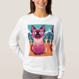 Cute Cat T-Shirt - Kattdjurets Roligt Design