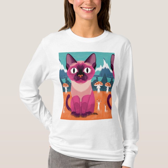 Cute Cat T-Shirt - Kattdjurets Roligt Design (Framsida)