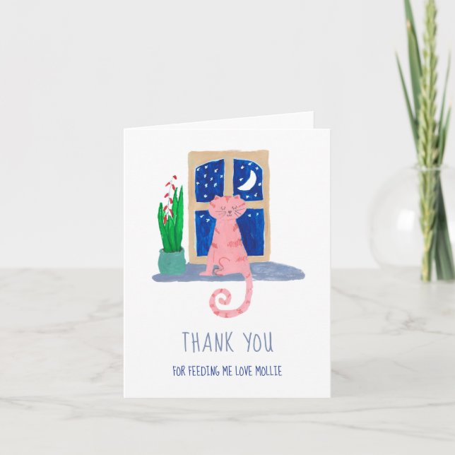 Cute Cat Tack för Mata mig (Framsida)