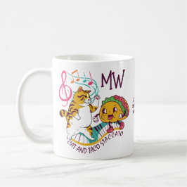 Cute CAT TACO STACCATO Monogram Kaffemugg