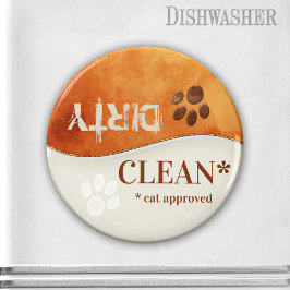 Cute Cat Tassar Clean Dirty Dishwasher Magnet
