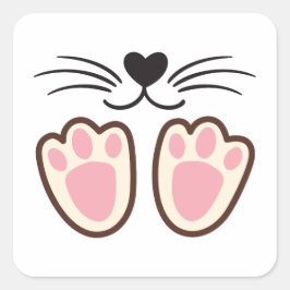 Cute cat tassar fyrkantigt klistermärke