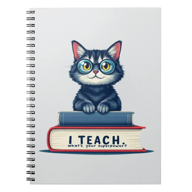 Cute Cat Teacher  | I Teach What's Your Superpower Anteckningsbok (Framsidan)