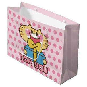 Cute Cat Tecknad Baby Rosa Polka dots Party