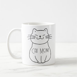 Cute Cat-Tecknad för leende Mamma Kaffemugg