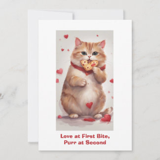 Cute cat tecknad Valentines day kort