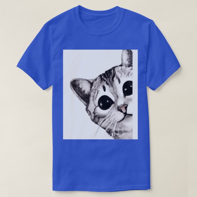 Cute Cat Teckning 1 T Shirt (Design framsida)