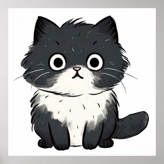 Cute cat teckning poster (Framsidan)