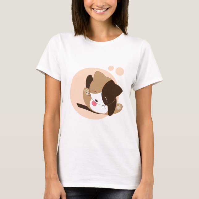 Cute Cat Tee Shirt (Framsida)