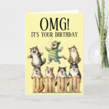 Cute Cat Themme Birthday Card